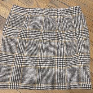 forever 21, size xs, skirt w zipper, brown & mustard yellow, cotton